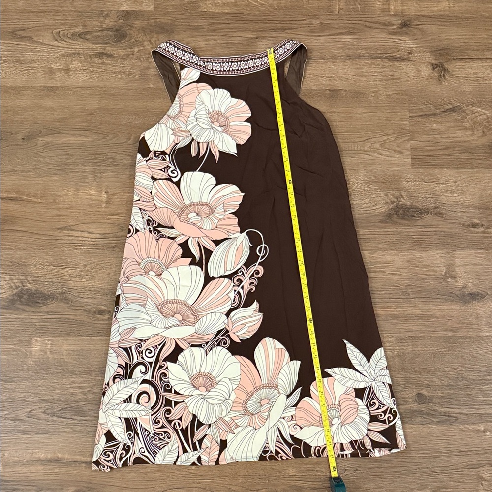 Muse Brown and Cream Floral Dress Silk